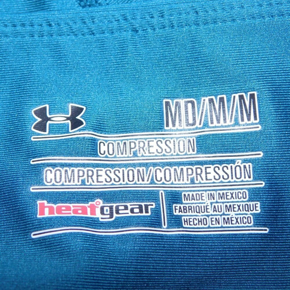 Under Armour HeatGear Teal Compression Crop Capri Leggings Womens M - Picture 2 of 8